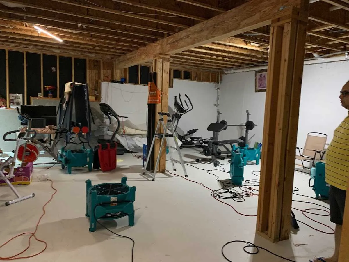Basement drying equipment setup for Odor Removal & Deodorization in South Sioux City